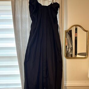 COS Black Maxi V‑Neck balloon Dress